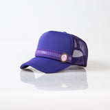 Trucker-Kappe mit Brosche „lila“